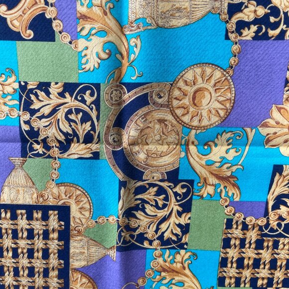 Celine Vintage Cotton Scarf – Baroque Patchwork Motif - Picture 10 of 12